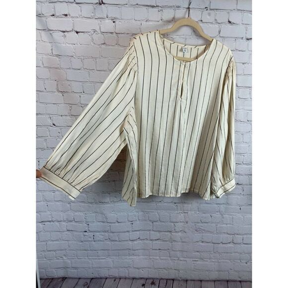 OLD NAVY set of 3 cream red blue check striped top tunic shirt long sleeve XXL - Picture 2 of 10